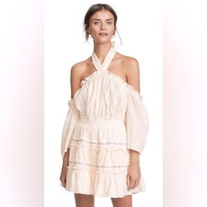 MISA Los Angeles Kerry Off-The-Shoulder Tiered Ruffle Gauze Dress